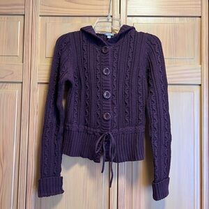 LouLou small Women's Purple Cable Knit Sweater